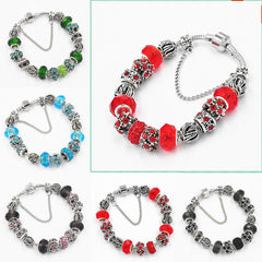 2025 lucky, transfer crystal beaded bracelet women's glass bead large hole bead bracelet, everything will be as you wish.