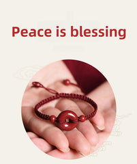 Healthy buckle red string bracelet hand-woven peaceand health bracelet cinnabar bracelet