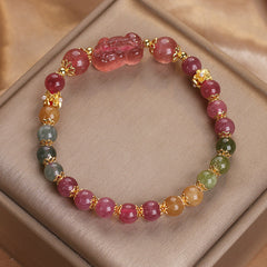 2025 Love, Transshipment, Natural Rainbow Candy Color Bracelet Peach Blossom Crystal Bracelet for Girlfriend, Girlfriend Gifts