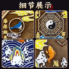 Attracting wealth, transporting safety and health, Tai Chi Bagua diagram, indoor and outdoor home use, housewarming, facing the door, living room metal ornaments