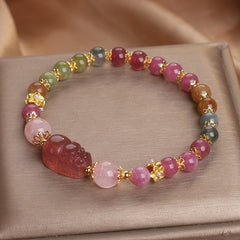 2025 Love, Transshipment, Natural Rainbow Candy Color Bracelet Peach Blossom Crystal Bracelet for Girlfriend, Girlfriend Gifts