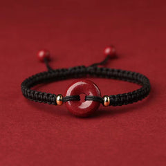 Healthy buckle red string bracelet hand-woven peaceand health bracelet cinnabar bracelet