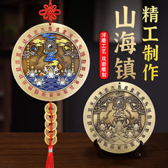 Attracting wealth, transporting safety and health, Tai Chi Bagua diagram, indoor and outdoor home use, housewarming, facing the door, living room metal ornaments